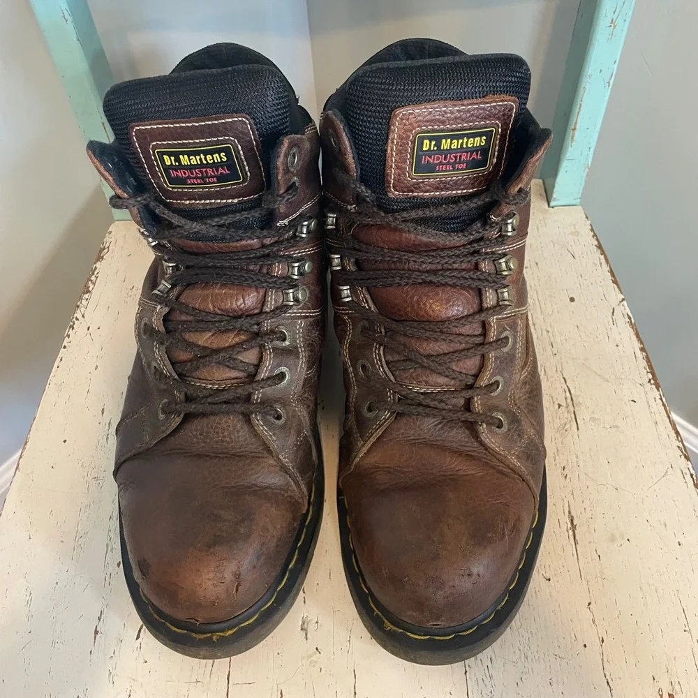 Dr Martens Industrial Ironbridge Steel Toe Work Boots Mens 13‎ Brown Leather DM
